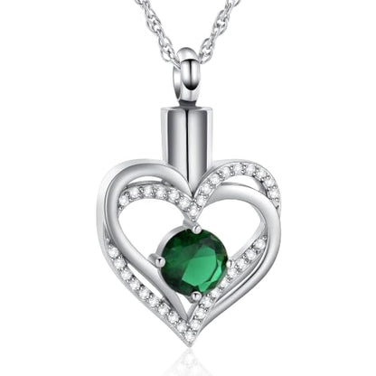 shajwo Cremation Jewelry Heart Urn Necklace for Ashes of Loved One - color: Customize