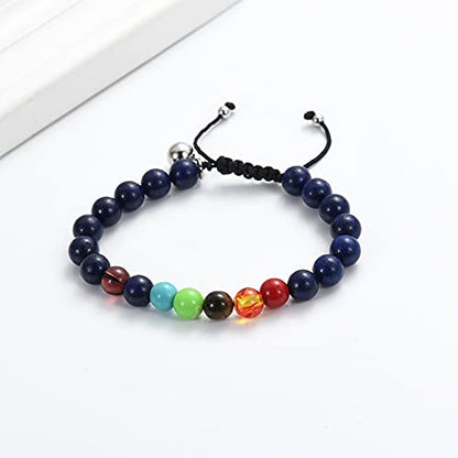 Hearbeingt Cremation Jewelry Urn Bracelet for Ashes Braided Rope Beads - color: Lapis lazul