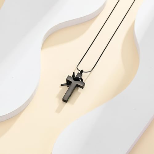 Cross Cremation Jewelry Urn Necklace for Human Ashes for Women Men Memorial Ashes Keepsake Birthstone Pendant - color: Customize