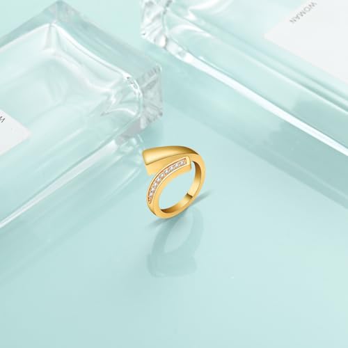 Memorial Urn Ring for Ashes Stainless Steel Cremation Jewelry for Men & Women Pet Ashes Keepsakes Holder Ring - color: Gold-8#