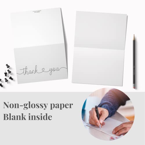 Thank You Cards with Kraft Envelopes and Stickers, Bulk Pack of 20, 4x6 Inch Professional Looking - Suitable for Business, Baby Shower, Wedding, Small Business, Graduation, Bridal Shower, Funeral - color: Thank You (Heart)