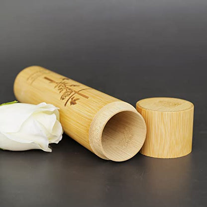 2 Pack Small Biodegradable Bamboo Scattering Tubes Urn for Human Ash - color: Pigeon-rose, size: Small (Set of 2)