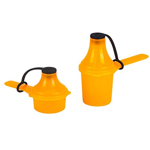 15cc/30cc Pre-Workout Funnel 2-Pack - Orange | Patented 2-in-1 scoop & funnel container, dual 15cc/30cc sizes, portable pre-workout dispenser, leak-proof, fits shaker cups - color: Orange