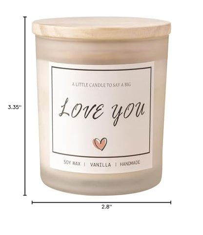 I Love You Gifts for Her, Romantic Gifts for Anniversary Wedding, Showing Your Love and Appreciation for Friend Wife Husband Women Men Mom BFF, Vanilla Scented Candle - color: Love You