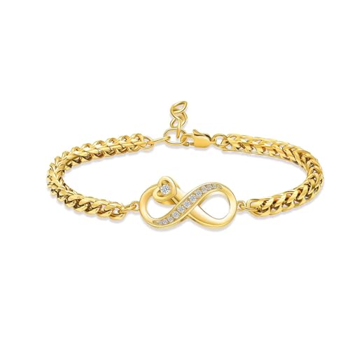 zeqingjw Infinity Urn Bracelet for Ashes for Women Adjustable Cremation Jewelry Memorial Ash Keepsake Bracelet for Loved Ones - color: Gold