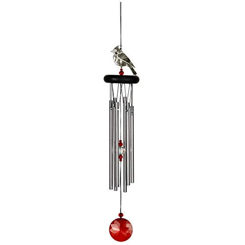Woodstock Chimes Signature Collection, Crystal Cardinal Chime, 18'' Decor Designs Wind Chimes for Outdoor, Patio, Home or Garden Décor (WFCRD)