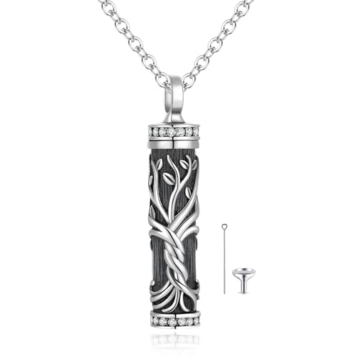 Flower Cute Animal Sterling Silver Pendant Urn Ashes Necklace for Women BF0709 - color: C *Tree Life 3
