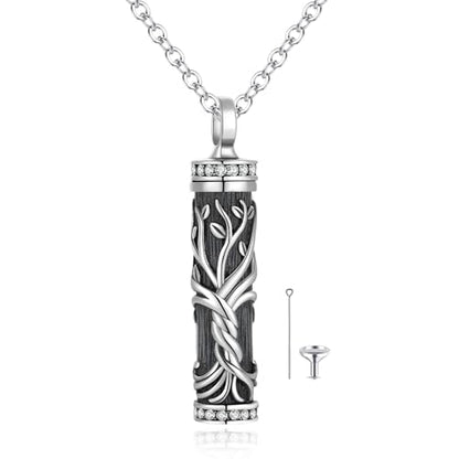 Flower Cute Animal Sterling Silver Pendant Urn Ashes Necklace for Women BF0709 - color: C *Tree Life 3