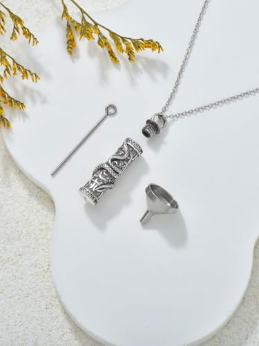 JKR Keepsake Urn Necklace for Ashes Cremation Jewelry Memorial Gift | Keepsake Necklace for Ashes Cremation Jewelry Sympathy Gifts for Loss of Loved One Women Men Dad Husband Mom Wife - style: 2-Snake
