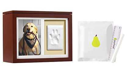 Pearhead Pet Photo Memory Box and Impression Kit for Dog or Cat Paw Print - color: Espresso Clay Pawprint Urn