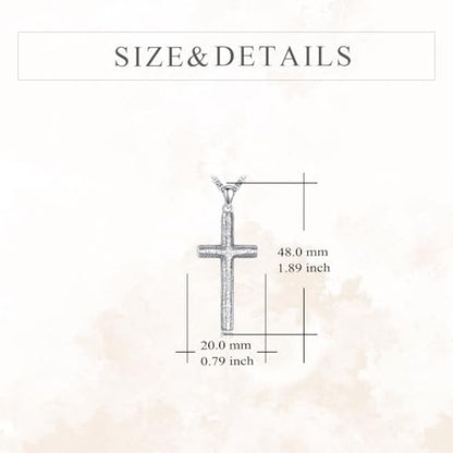 925 Sterling Silver Cross Necklace for Men & Women Crucifix Jesus/Cross Pendant with 22"+2" Stainless Steel Chain Jewelry Gift for Christmas, Father's Day, Mother's Day, Birthday-Gift Box Included - style: A01 Cross