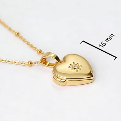 YOUFENG Love Heart Oval Locket Necklace that Holds Pictures Photo Lockets Birthday Gifts Jewelry for Women - style: Heart