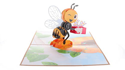 iGifts And Cards Happy Bee-Day 3D Pop-Up Card - Funny Birthday Present 6x8 | Honey Bee Design, Beehive Theme, Thinking of You, Mother's Day Greeting, Wife, Spouse, Valentine's Keepsake, Fun Celebration - color: Birthday Bee