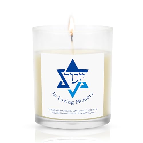 Yahrzeit Candles - Yahrzeit Memorial Candles, Memorial Bereavement Gifts for Loss of Loved One, Jewish Sympathy, Natural Soy Wax Hand Poured 6oz (White-UNSCENTED) - color: WHITE-UNSCENTED