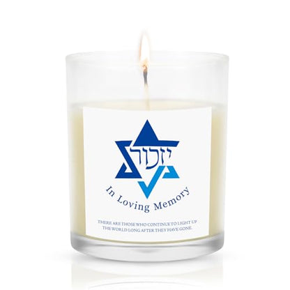 Yahrzeit Candles - Yahrzeit Memorial Candles, Memorial Bereavement Gifts for Loss of Loved One, Jewish Sympathy, Natural Soy Wax Hand Poured 7oz (White) - color: White