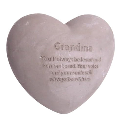 Wowser Heart Shaped Memorial Stone, Sympathy Gift, Remembrance Garden Accent, 6 Inches (Grandma)