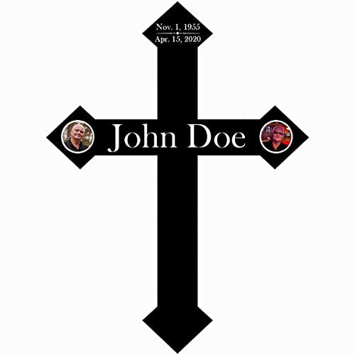 PK Décor Custom Color Cross For Hanging or Yard Stake - Design Your Own - Photo Memorial Gift for Inside or Outdoors - Remembrance Garden Decoration Loss of Pet or Loved One (Cross 7) - style: Cross 7