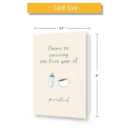 Funny First Birthday Gifts for Girl Boy,Happy 1st Birthday Card for New ParentsBest 1 Year Old Birthday Card,One Year Old Birthday Card - color: WX-095
