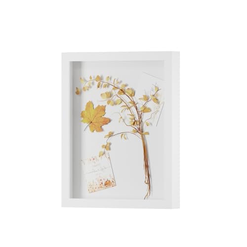 11x14 Shadow Box Frame Display Case with Real Glass, 3D Picture Frame for Memorabilia, Crafts, Photos, Wedding (White) - color: White, size: 11x14 without Linen Board