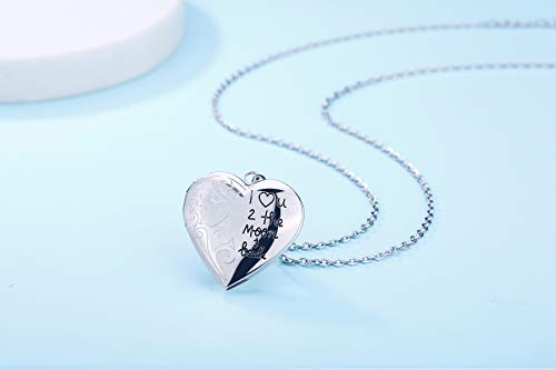 Locket Necklace That Holds Pictures "I Love You to the Moon and Back" Photo Memory Lockets Necklaces - color: I Love You to the Moon and Back