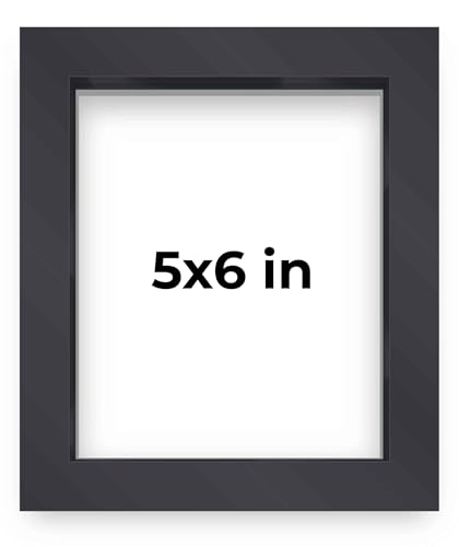 5x6 Inch Shadow Box Frame Contemporary Black Finish | 3/4" Depth of Usable Space| Interior Size 5x6 Inch or 6x5 Inch in| UV Resistant Acrylic, Acid-Free Backing, Wall Hangers | Made in USA - size: 5x6
