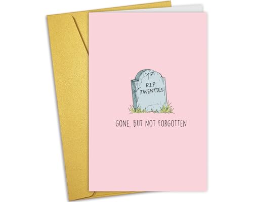 Nchigedy Funny 30th Birthday Card for Him Her, Sarcastic Thirty Birthday Card for Women Men, 30 Years Old Birthday Card, RIP Twenties Gone But Not Forgotten - color: #4