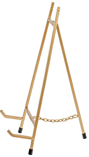Red Co. 13” Tall Modern Metal Tripod Plate Stand and Art Holder Easel, Gold - color: Gold, size: Height - 13"