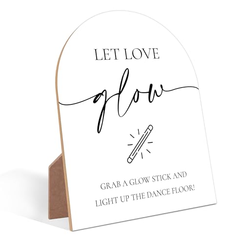 Glow Sticks Wedding Sign, Minimalist White Arch Sign, Wedding Accessories for Reception, Party Supplies And Decorations for Bridal Shower Activities, Engagement Event, Bachelorette Party, 9 - color: Let Love Glow Wedding Sign, 9