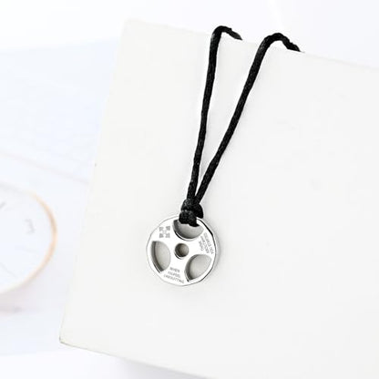 XSMZB Fitness Dumbbell Cremation Jewelry for Human Pet Stainless Steel Weight Plate Urn Necklace for Ashes Keepsake Pendant Urn Jewelry - color: Silver