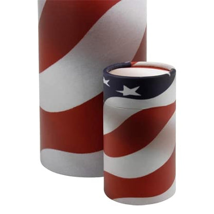 Patriot Scattering Tube - Extra Small, Biodegradable Cremation Urn for Ashes, Extra Small Sized Cremation Urn, 5.25 Inches High - color: Patriot