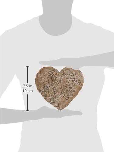 Precious Moments Garden Gifts 171459 Forever with The Angels, Always in Our Hearts Decorative Resin Angel Memorial Garden Stone, Gray, 8-inch Long by 7.25-in Wide - style: Angel
