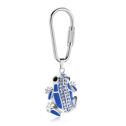 Frog Urn Necklace for Ashes Animals Cremation Jewelry Stainlee Steel Memorial Necklaces Keepsake Jewelry Ashe Holder Pendant for Human Ashes with Filling Kits - color: Blue-Keychain