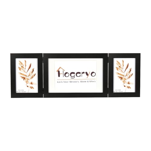 Black 3 Picture Frame Collage 4x6 5x7,Holds 3 Standard Photographs, Freestanding,Glass Front Stand Vertical on Desktop - color: Black, size: 4x6-5x7