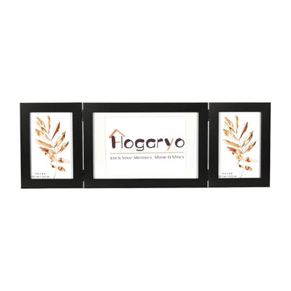 Black 3 Picture Frame Collage 4x6 5x7,Holds 3 Standard Photographs, Freestanding,Glass Front Stand Vertical on Desktop - color: Black, size: 4x6-5x7