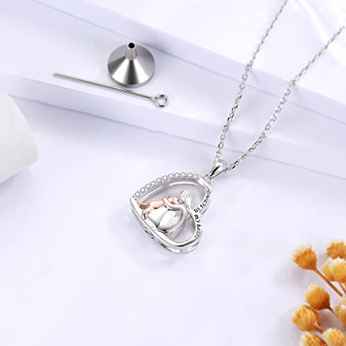 Sterling Silver Dog Urn Necklace for Pet Ashes - S925 Pet fur Cremation Memorial Keepsake Pendant Jewelry Gifts for Women Loss Puppy - style: Dog Urn Necklace
