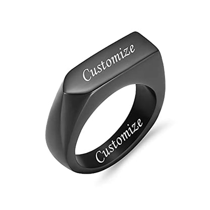 Minicremation Cremation Jewelry for Ashes Geometry Simple Style Memorial Urn Ring Ashes Holder with Fill Kit Keepsake Cremation Ring for Men - color: Customize