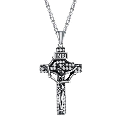 925 Sterling Silver Patron Saint Necklace Amulet Miraculous Medal Pendant Jewelry for Men Women with Friendship Talisman Travel Inspirational Gifts - color: black-F