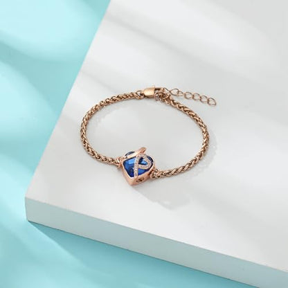 Hearbeingt Crystal Heart Urn Bracelet for Ashes Cremation Jewelry for Women - color: Customize