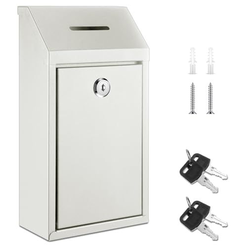 Yaocom Metal Money Box,White,10.24 x 5.71 x 2.95 Inch,No Lid - color: White, size: 10.24 x 5.71 x 2.95 Inch, style: No Lid