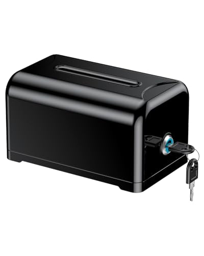 Uniclife 7.3"x 4.5" x 3.9" Black Acrylic Donation Box with Slot Lock - color: Black, size: 1 Pack