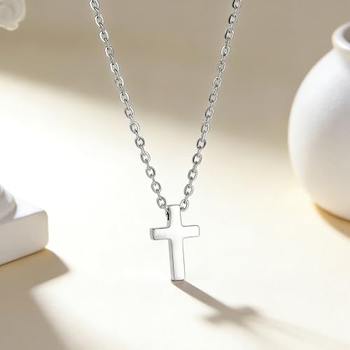 Cremation Jewelry Cross Urn Necklaces for Ashes for Women Men Memorial Keepsake Pendant Human Ashes - color: Silvery