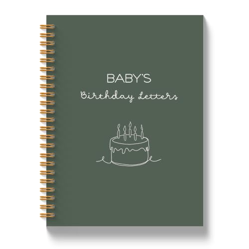 Baby Birthday Gifts Spiral Notebook 5.5x8.3in | Baby Shower Gifts for Mom, Pregnancy Journal for First Time Parents, Baby's Birthday Letters Journal Notebook - color: Birthday Letters
