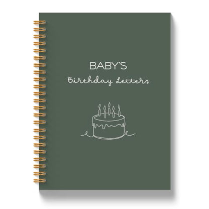 Baby Birthday Gifts Spiral Notebook 5.5x8.3in | Baby Shower Gifts for Mom, Pregnancy Journal for First Time Parents, Baby's Birthday Letters Journal Notebook - color: Birthday Letters