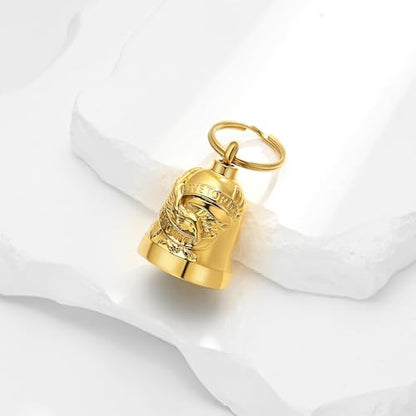 Eagle Love Cremation Keychain Bell Urn Necklaces for Ashes Keepsake Ash Pendant Memorial Urn Keychain Jewelry - color: B-gold