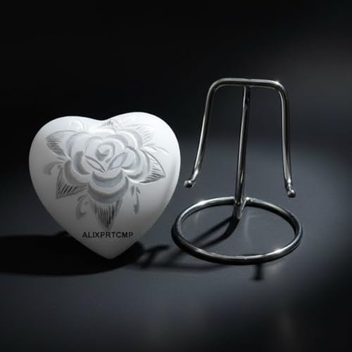 Forever Heart Keepsake Urn with Stand Honor Your Loved One with Mini Urn Heart Shaped, Heart Cremation Urn