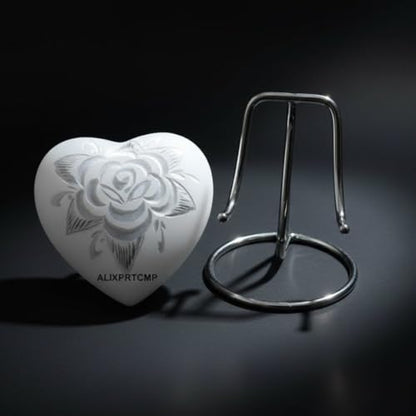 Forever Heart Keepsake Urn with Stand Honor Your Loved One with Mini Urn Heart Shaped, Heart Cremation Urn