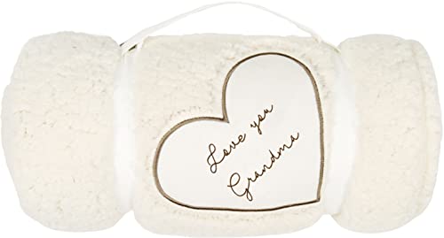Pavilion Gift Company - Love You Grandma - 42x50 Inch Super Soft Sherpa Tassel Fringe Blanket Wrapped in A Ribbon with A Handle - style: Love you Grandma