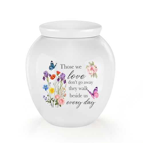 Dletay Small Urns for Human Ashes Keepsake Burial Mini Cremation Urn for Ashes Flower Memorials Decorative Caskets for Female Male