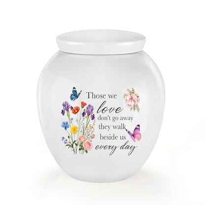 Dletay Small Urns for Human Ashes Keepsake Burial Mini Cremation Urn for Ashes Flower Memorials Decorative Caskets for Female Male