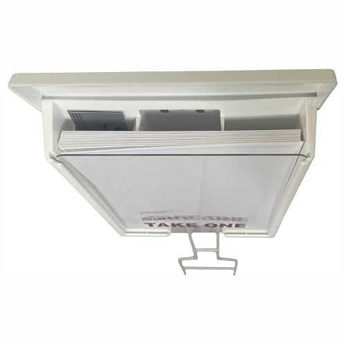 Sanzo Specialties Outdoor Brochure Box on a Stake 46 inch tall - Holds 250 8.5 x 11 Documents and 60 Business Cards, Flyer Literature Yard Dispenser (White, Pack of 1) - color: White, size: Pack of 1